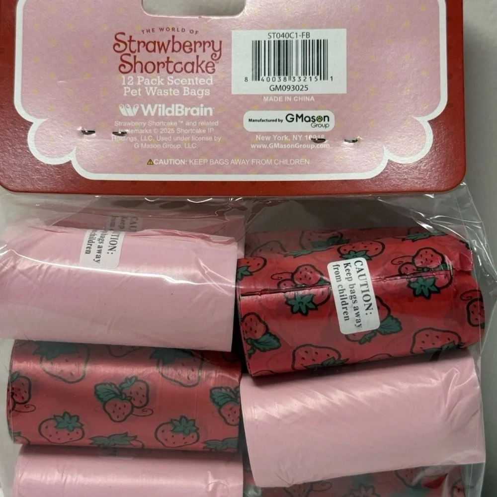 Strawberry Shortcake Scented Pet Waste Bags 240 Count Pink Red
